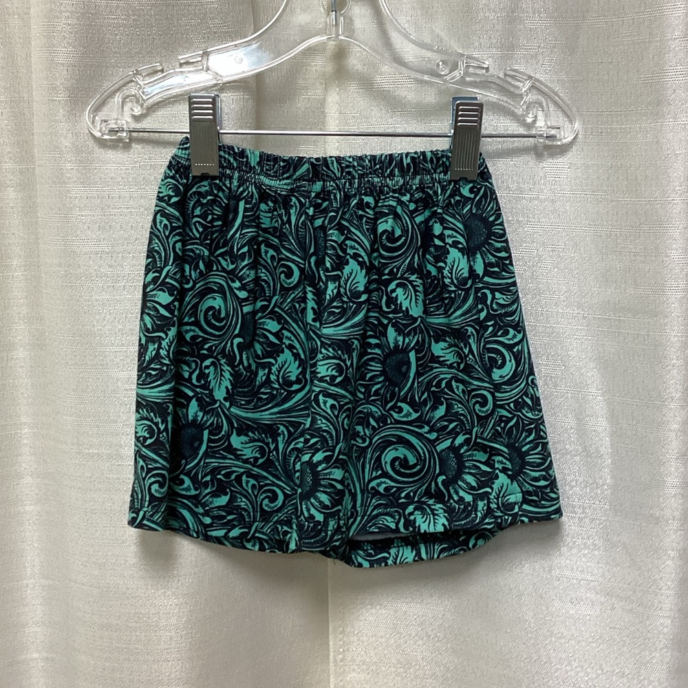 Kids Patterned Shorts in Black and Green